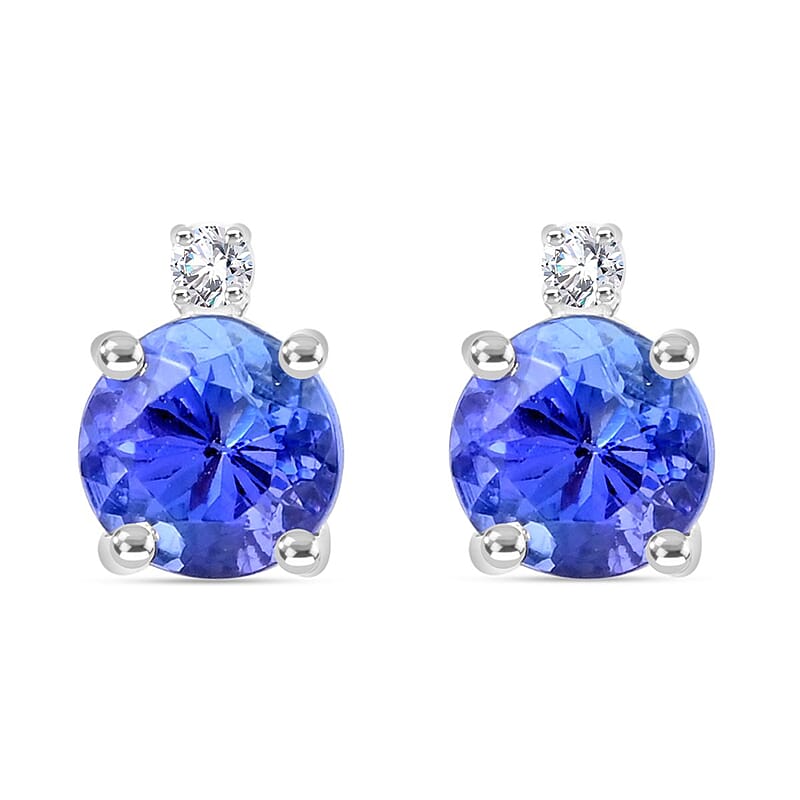 Certified & Appraised Rhapsody 950 Platinum AAAA Tanzanite, Diamond E-F, VS Earrings 1.35 ctw
