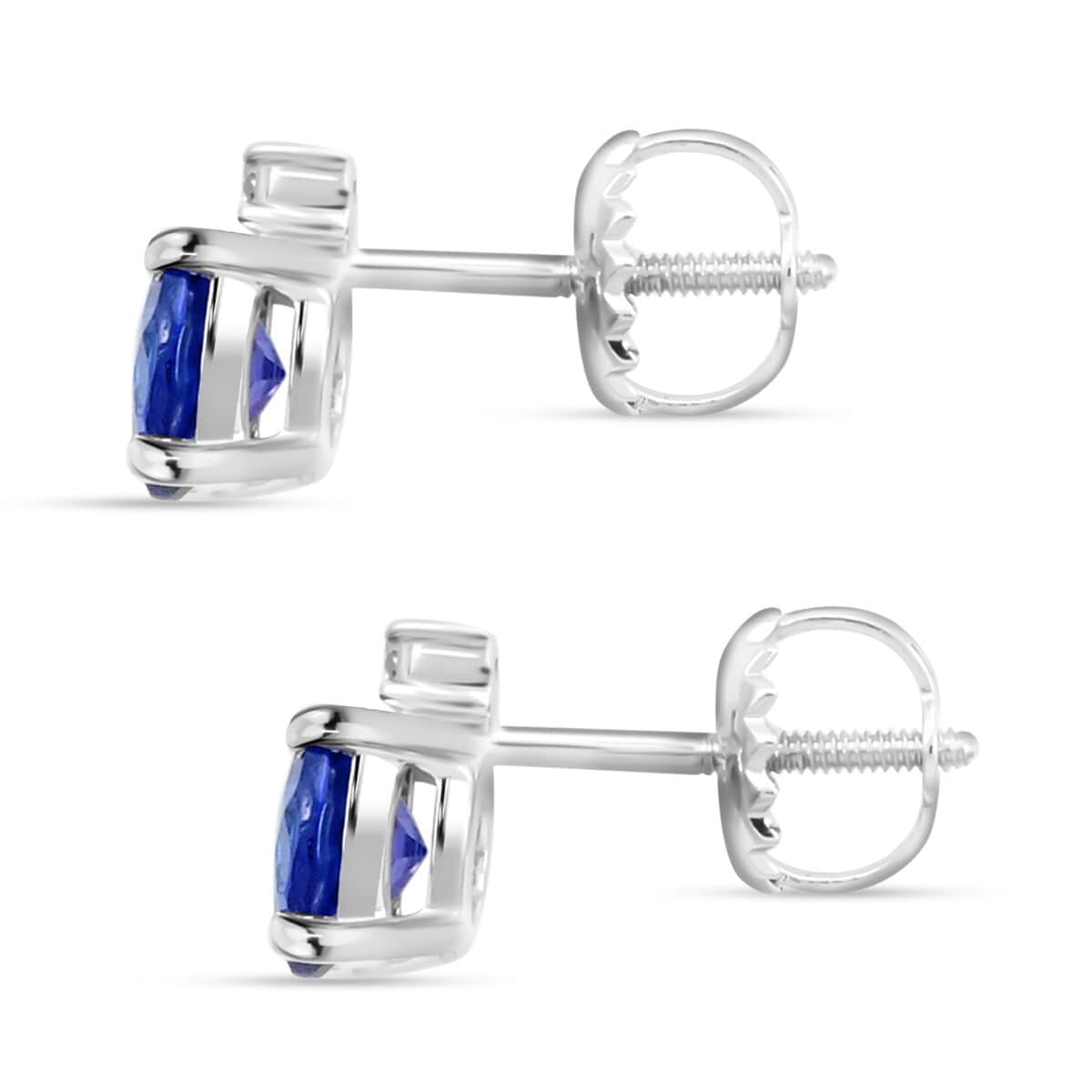 Certified & Appraised Rhapsody 950 Platinum AAAA Tanzanite and E-F VS Diamond Earrings 1.35 ctw image number 3