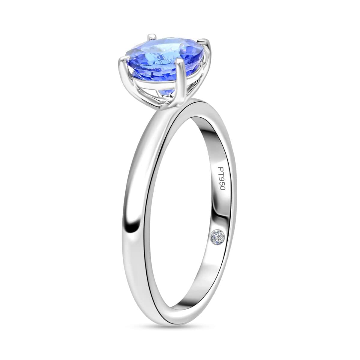 Certified & Appraised Rhapsody 950 Platinum AAAA Tanzanite and E-F VS Diamond Ring (Size 10.0) 4.85 Grams 1.45 ctw image number 3