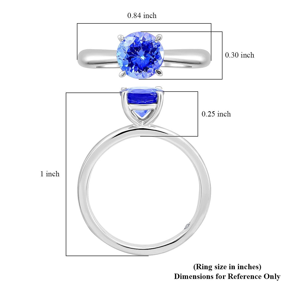Certified & Appraised Rhapsody AAAA Tanzanite and E-F VS Diamond 1.45 ctw Ringin 950 Platinum (Size 11.0) 4.85 Grams image number 4