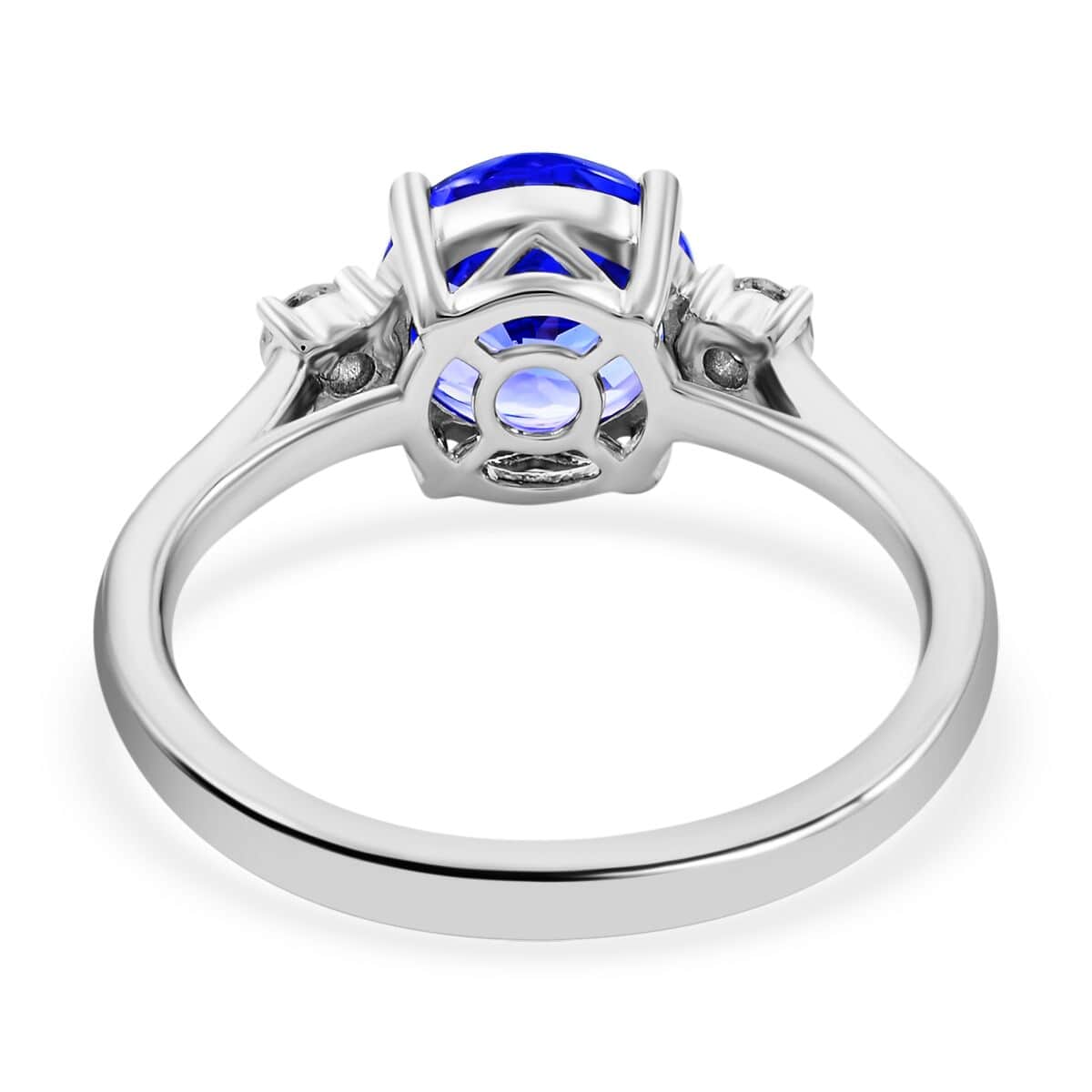 Certified & Appraised Rhapsody 950 Platinum AAAA Tanzanite and E-F VS Diamond Ring (Size 6.0) 4.54 Grams 2.00 ctw image number 4