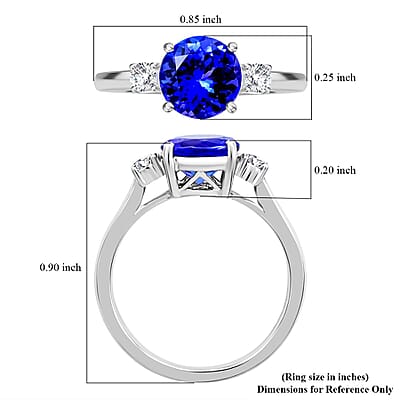 Certified & Appraised Rhapsody AAAA Tanzanite and E-F VS Diamond 2.00 ctw Ring in 950 Platinum (Size 6.0) 4.54 Grams