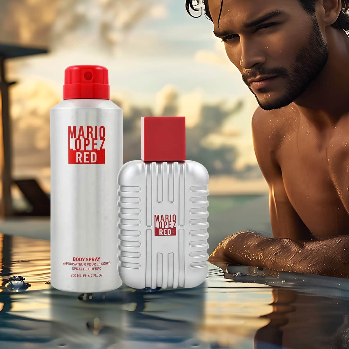Mario Lopez - 2pc Gift Set (100ml EDT + 200ml Deo Spray) - Red image number 5