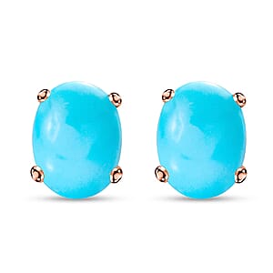Sleeping Beauty Turquoise  Earring in Vermeil RG Sterling Silver 2.70 ctw
