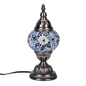 Turkish Moroccan Glass Mosaic Table Lamp (4.5x4.5x11.4) (110V, US Plug, Without Bulb, 30W)