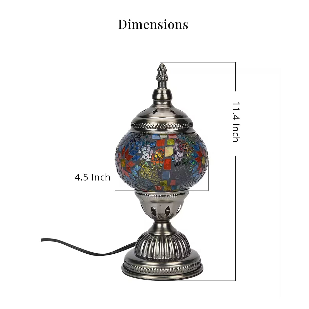Turkish Moroccan Glass Mosaic Table Lamp (110V, US Plug, Without Bulb, 30W) image number 4