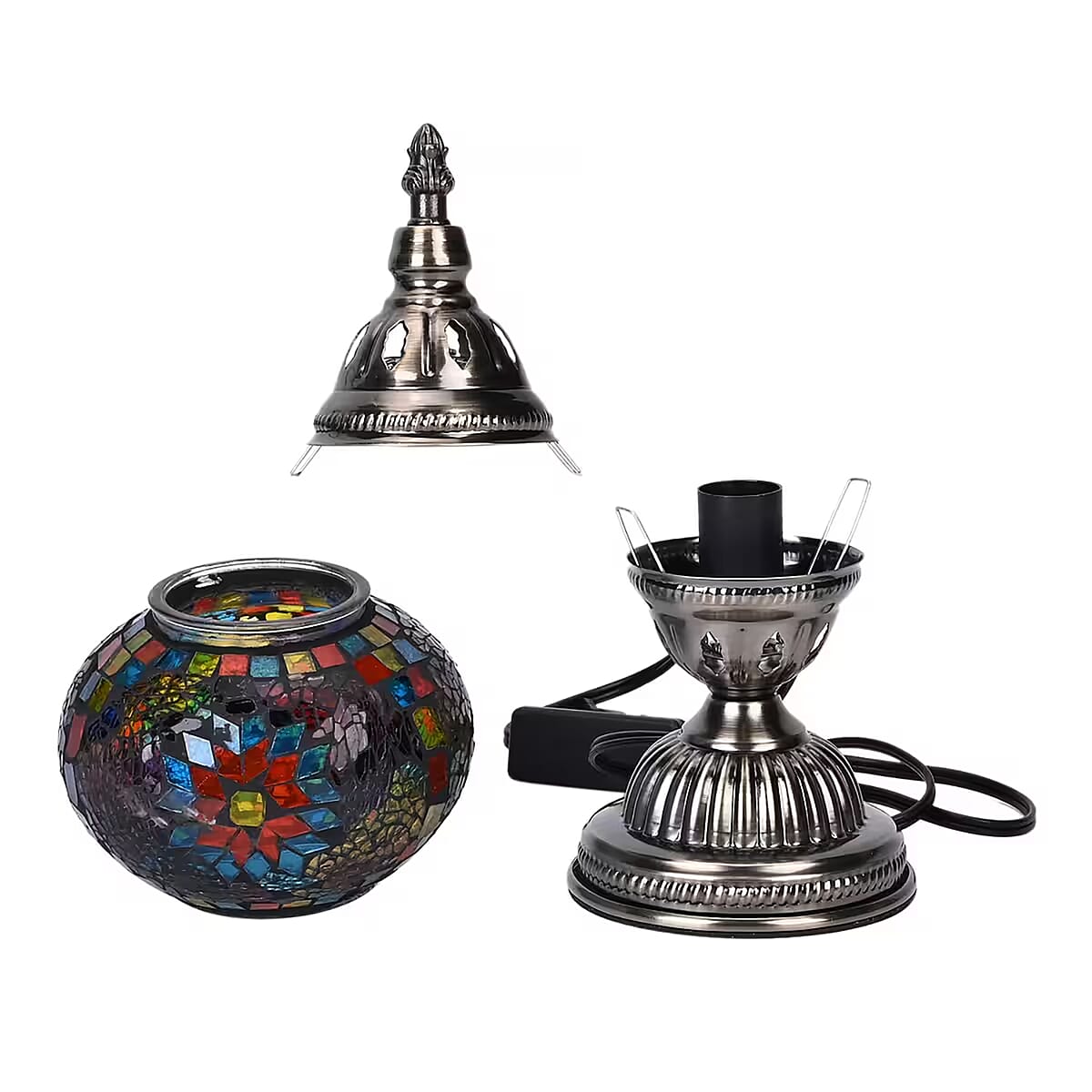 Turkish Moroccan Glass Mosaic Table Lamp (110V, US Plug, Without Bulb, 30W) image number 6