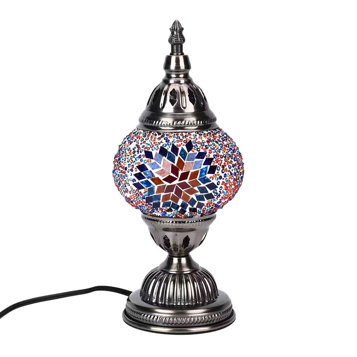 Turkish Moroccan Glass Mosaic Table Lamp (4.5x4.5x11.4) (110V, US Plug, Without Bulb, 30W) image number 0