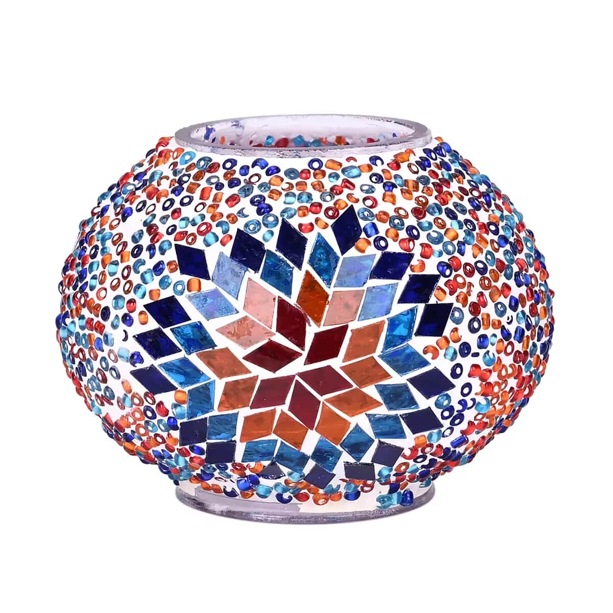 Turkish Moroccan Glass Mosaic Table Lamp (4.5x4.5x11.4) (110V, US Plug, Without Bulb, 30W) image number 5