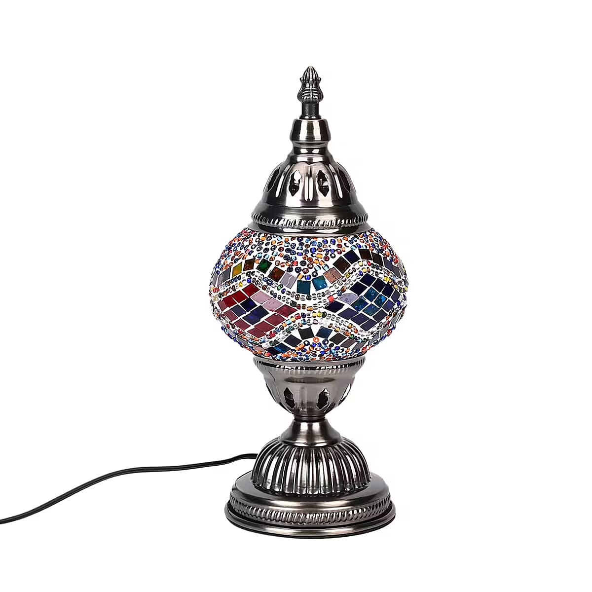 Turkish Moroccan Glass Mosaic Table Lamp (4.5x4.5x11.4) (110V, US Plug, Without Bulb, 30W) image number 0