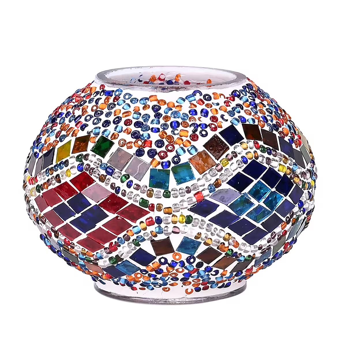 Turkish Moroccan Glass Mosaic Table Lamp (4.5x4.5x11.4) (110V, US Plug, Without Bulb, 30W) image number 5