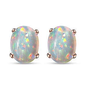 Ethiopian Opal  Earring in Vermeil YG Sterling Silver 1.64 ctw