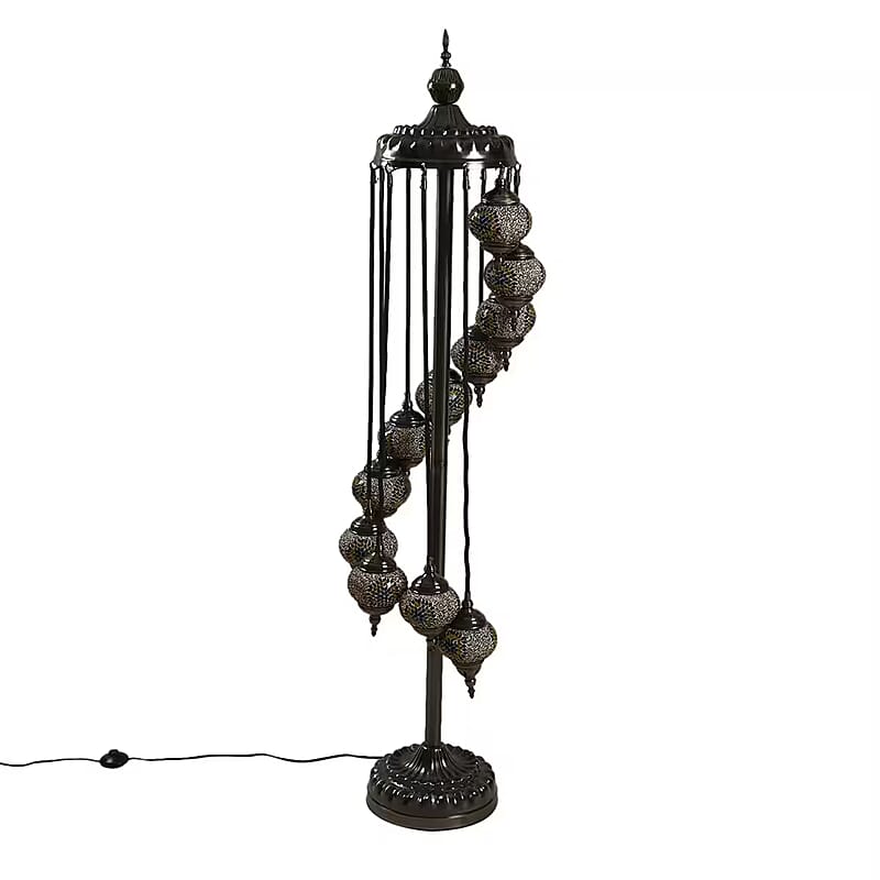 Turkish Moroccan Inspired Glass Mosaic Table Lamp (110V, US Plug, Without Bulb, 30W)