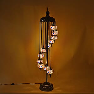 Turkish Moroccan Inspired Glass Mosaic Table Lamp (110V, US Plug, Without Bulb, 30W)