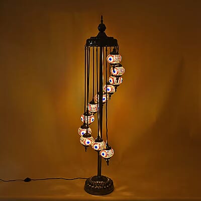 Turkish Moroccan Inspired Glass Mosaic Table Lamp (110V, US Plug, Without Bulb, 30W)