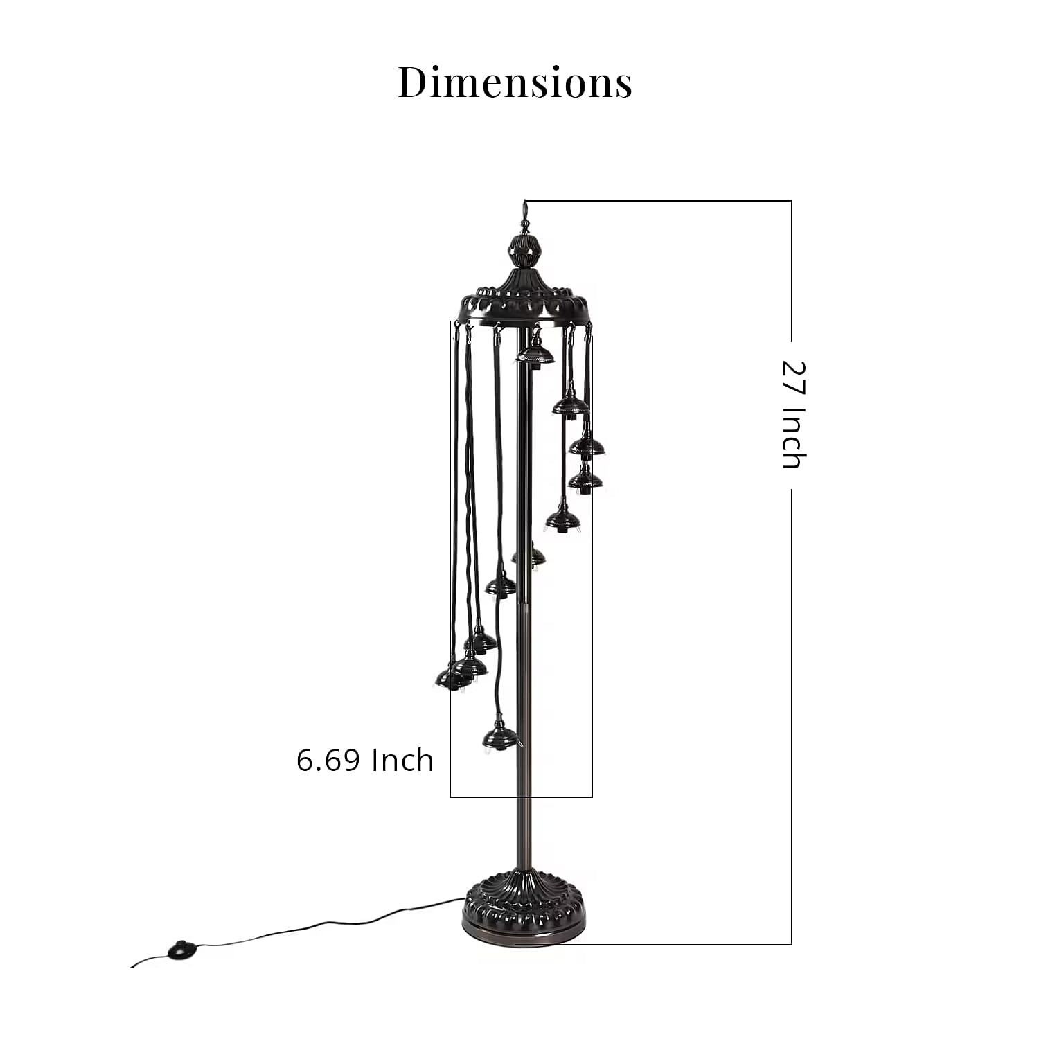 Turkish Moroccan Inspired Glass Mosaic Table Lamp (110V, US Plug, Without Bulb, 30W)