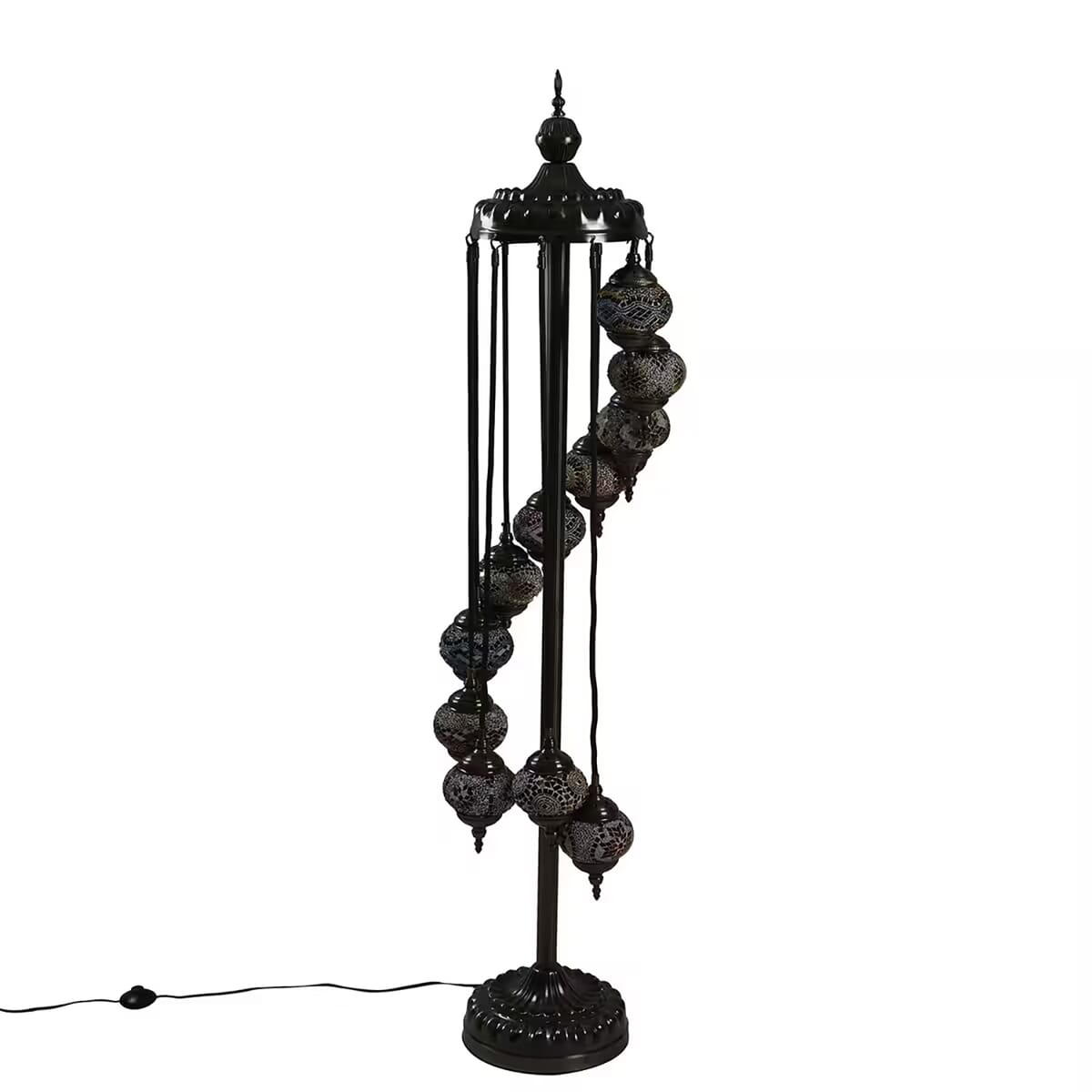 11 Globes Turkish Inspired Moroccan Glass Mosaic Table Lamp (110V, US Plug, Without Bulb, 30W) image number 0