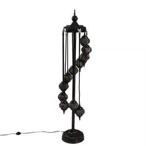 11 Globes Turkish Inspired Moroccan Glass Mosaic Table Lamp (110V, US Plug, Without Bulb, 30W)