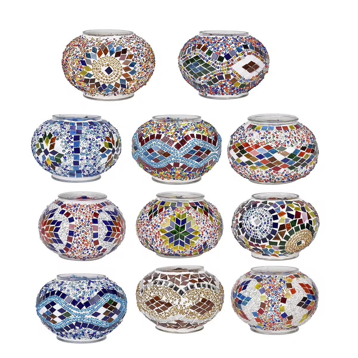 11 Globes Turkish Inspired Moroccan Glass Mosaic Table Lamp (110V, US Plug, Without Bulb, 30W) image number 6