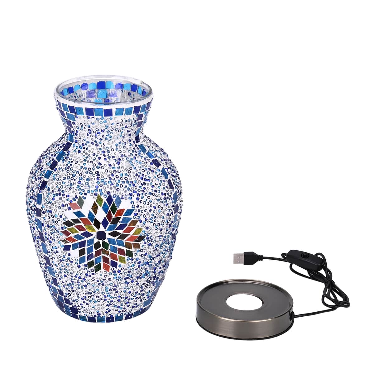 Turkish Moroccan Glass Mosaic Vase Lamp (5V, USB Cable, 3W) image number 2