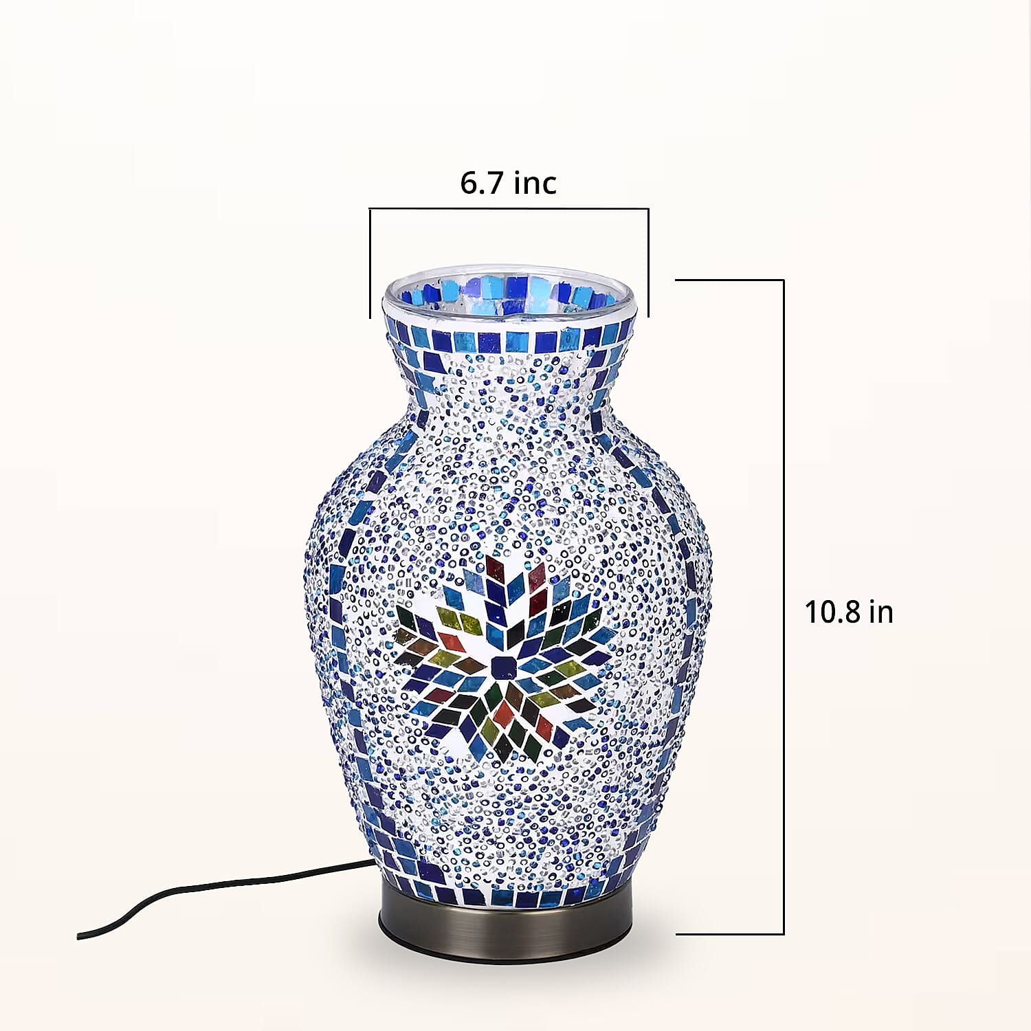 Turkish Moroccan Glass Mosaic Vase Lamp (5V, USB Cable, 3W)