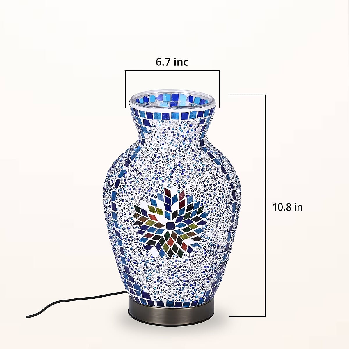 Turkish Moroccan Glass Mosaic Vase Lamp (5V, USB Cable, 3W) image number 5
