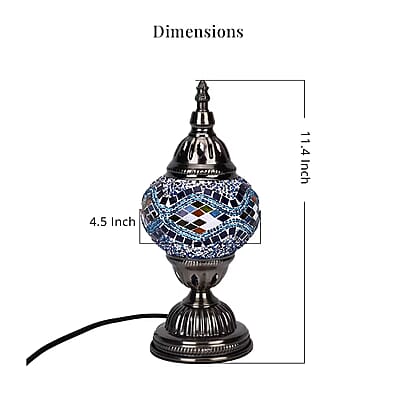 Fragrant Turkish Moroccan Glass Mosaic Table Lamp with Bulb and 10 Pieces of Essential Oils for Aromatherapy (US Plug, 110V, 30W)