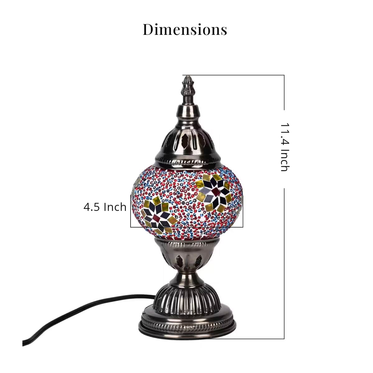 Fragrant Turkish Moroccan Glass Mosaic Table Lamp with Bulb and 10 Pieces of Essential Oils for Aromatherapy (US Plug, 110V, 30W) image number 6