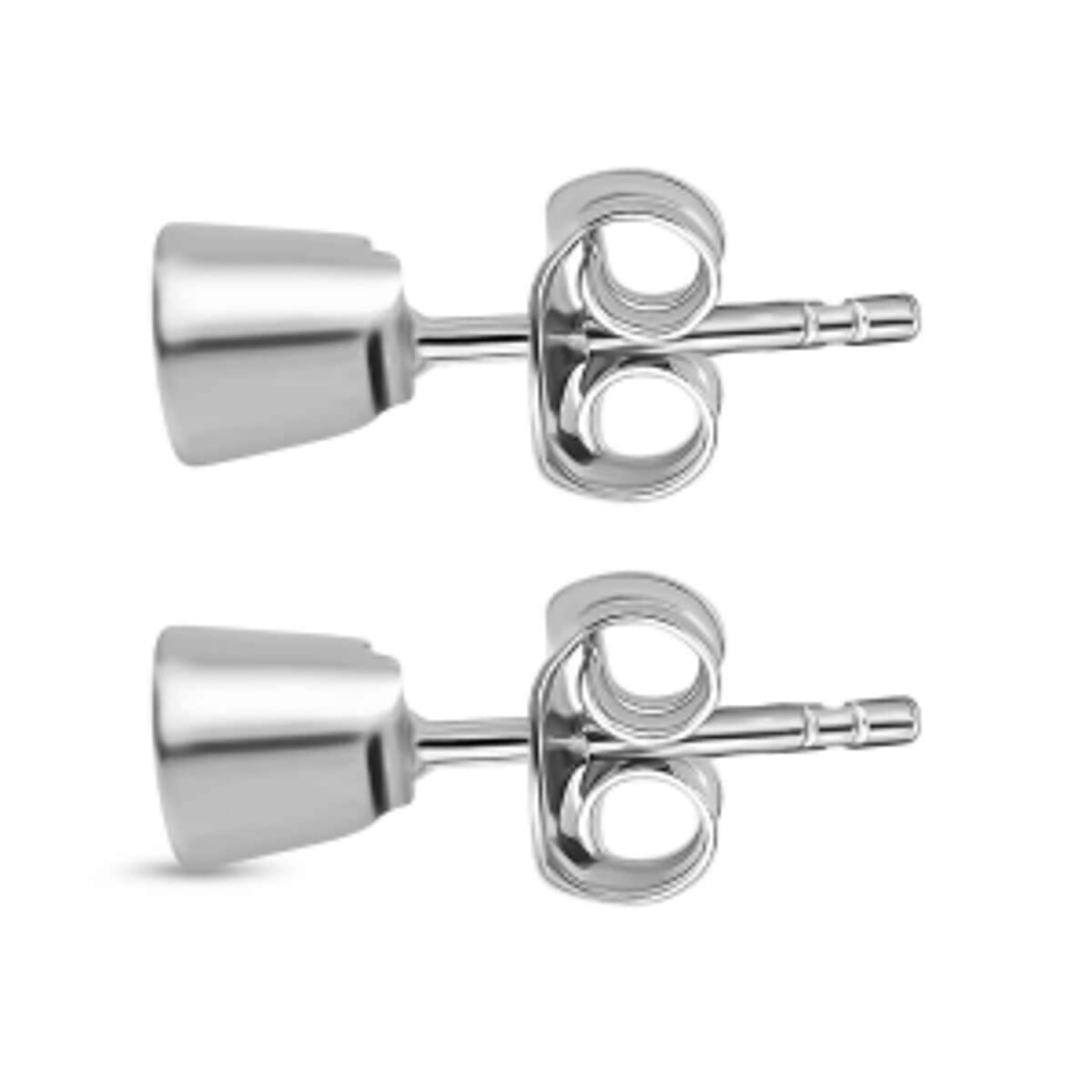 White Diamond 0.15 ctw Earrings in Platinum Over Sterling Silver image number 3