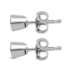 White Diamond 0.15 ctw Earrings in Platinum Over Sterling Silver