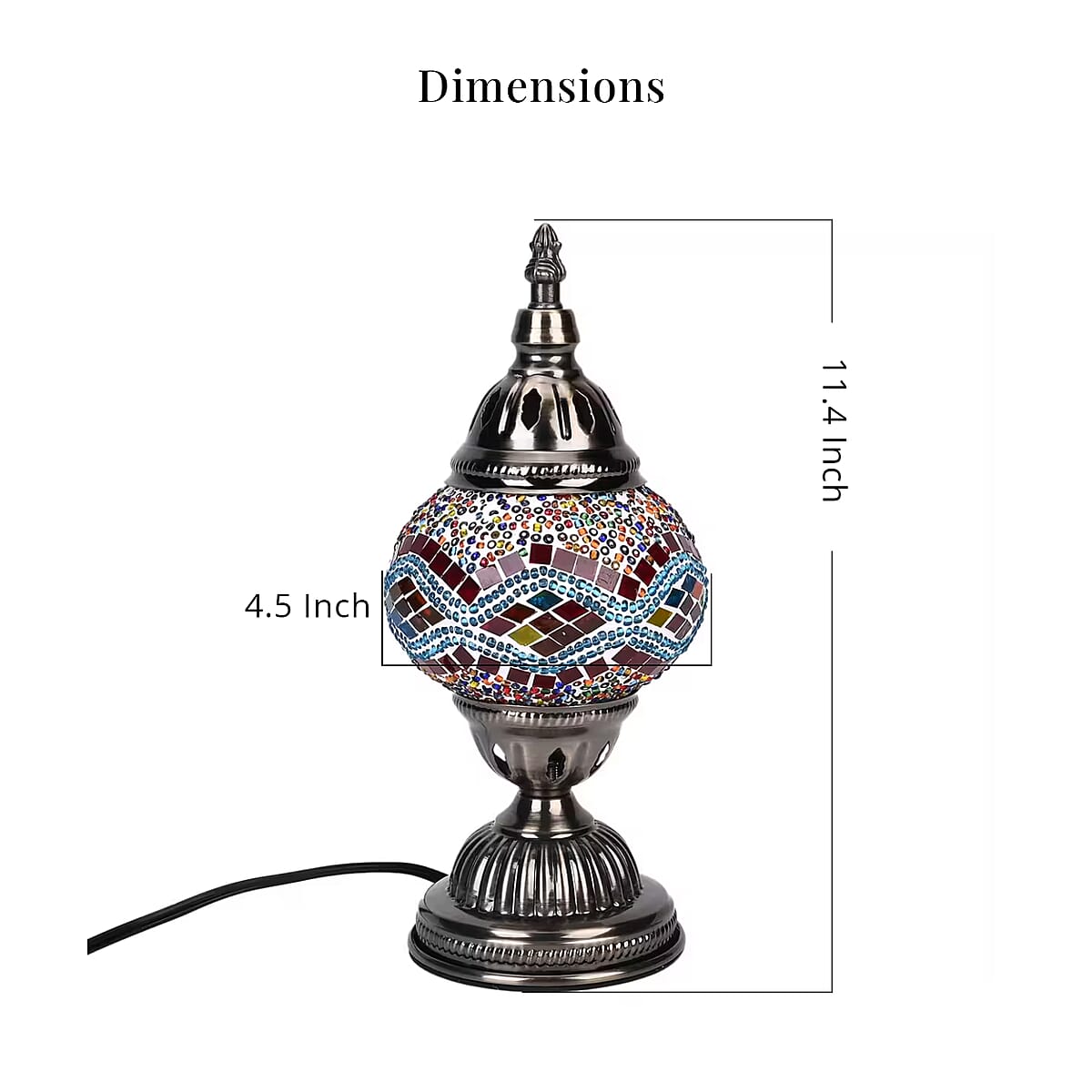 Fragrant Turkish Moroccan Glass Mosaic Table Lamp with Bulb and 10 Pieces of Essential Oils for Aromatherapy (US Plug, 110V, 30W) image number 6