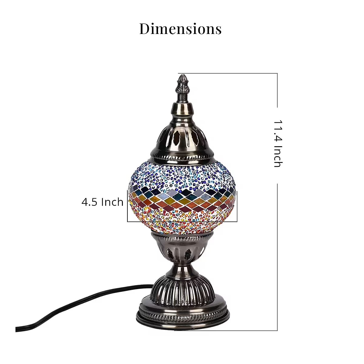 Fragrant Turkish Moroccan Glass Mosaic Table Lamp with Bulb and 10 Pieces of Essential Oils for Aromatherapy (US Plug, 110V, 30W) image number 6