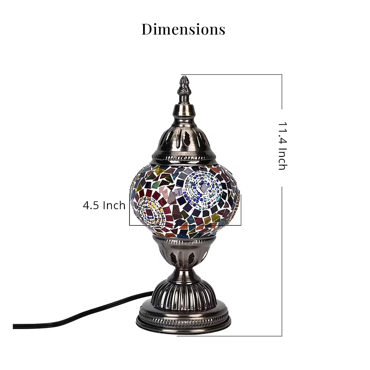 Fragrant Turkish Moroccan Glass Mosaic Table Lamp with Bulb and 10 Pieces of Essential Oils for Aromatherapy (US Plug, 110V, 30W) image number 6