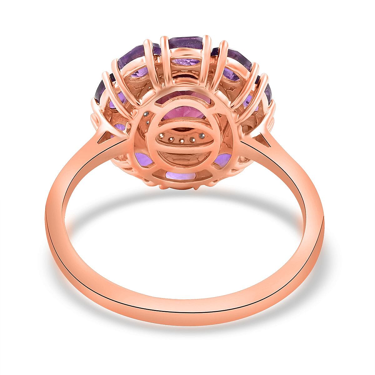 Premium Orissa Rhodolite Garnet and Multi Gemstone Ring in Vermeil Rose Gold Over Sterling Silver (Size 10.0) 3.50 ctw