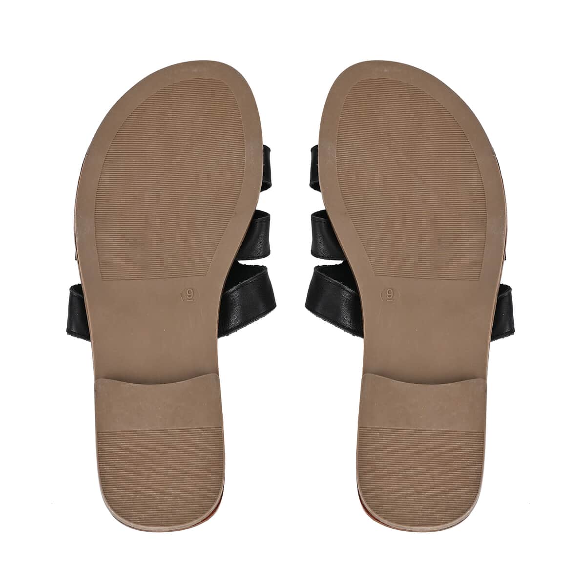 Black Genuine Leather Sandals US - 7 image number 5
