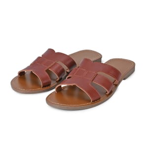 Brown Genuine Leather Sandals - Size 7