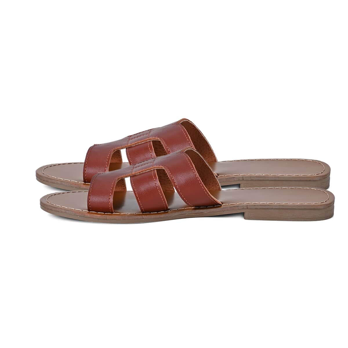 Brown Genuine Leather Sandals - Size 7 image number 1