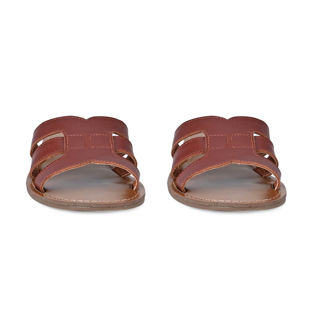 Brown Genuine Leather Sandals - Size 7 image number 2