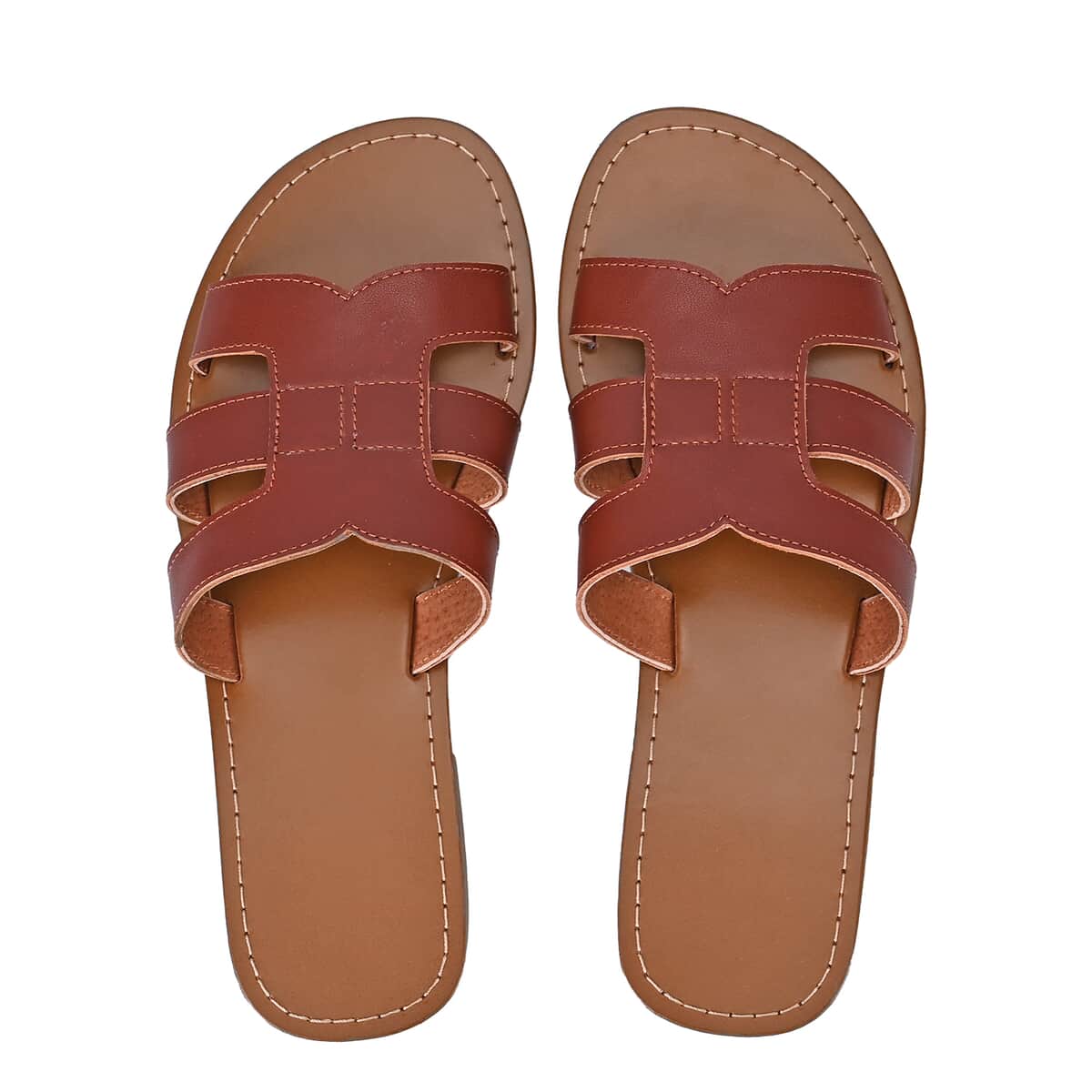 Brown Genuine Leather Sandals - Size 7 image number 4