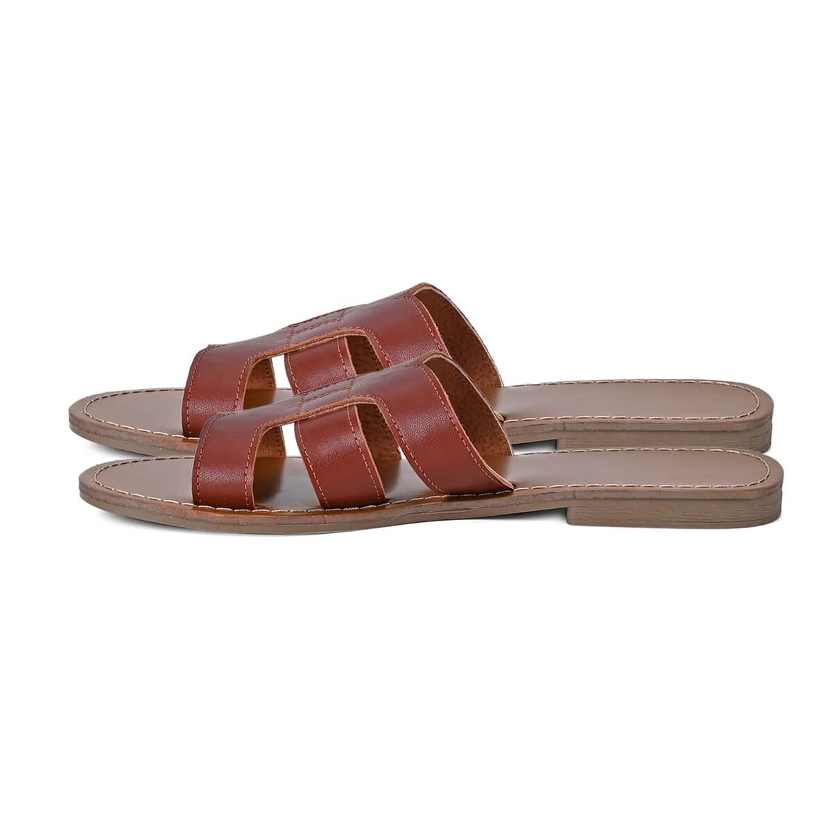 Brown Genuine Leather Sandals - Size 8 image number 1