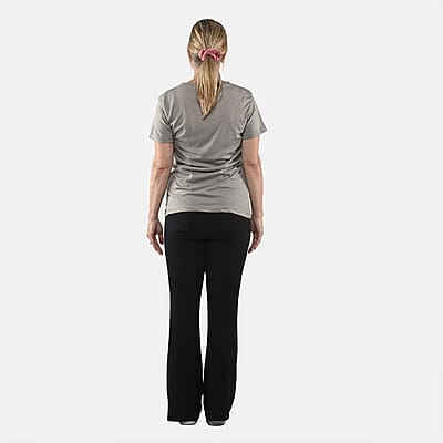 Set of 3 Black, Dark Gray and Purple Cotton Blend V-Neck T-Shirts - S