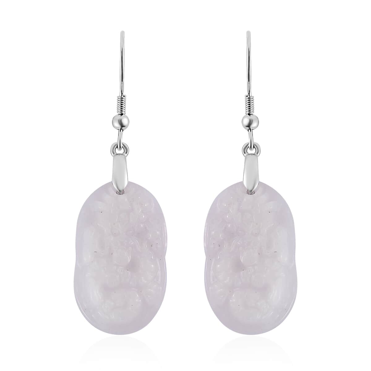 Carved Quartz store Drop Earrings in Silver