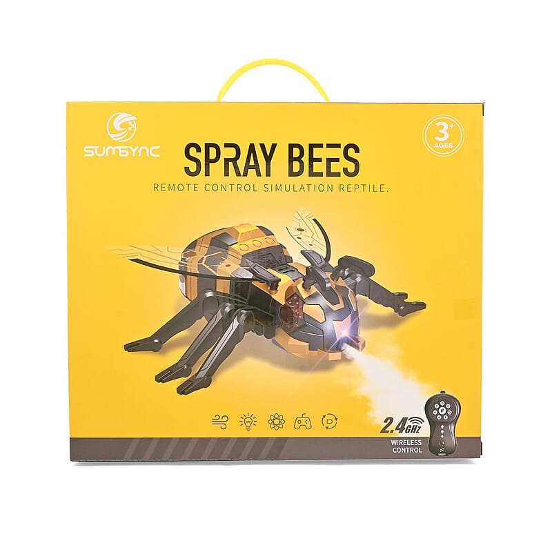 Closeout Sumsync Spray Bee Toy with Remote Control, Robot Toys for Kids with Music and LED Light