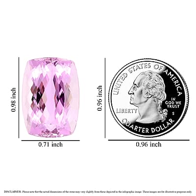 Certified & Appraised AAAA Patroke Kunzite (Cush Free Size) 48.77 ctw