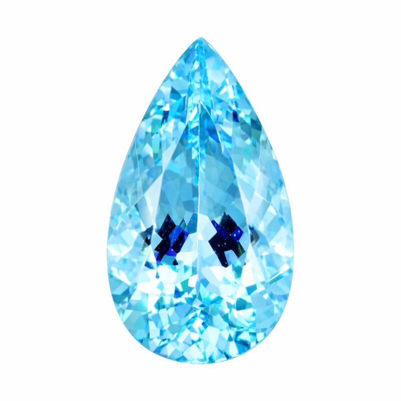 One Of A Kind Certified and Appraised AAAA Santa Maria Aquamarine (Pear Free Size) 4.42 ctw