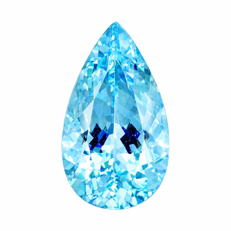 One Of A Kind Certified and Appraised AAAA Santa Maria Aquamarine (Pear Free Size) 4.42 ctw