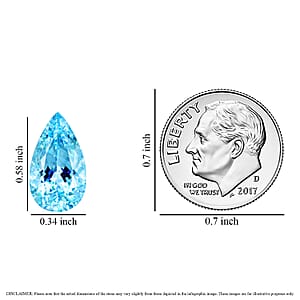 One Of A Kind Certified & Appraised AAAA Santa Maria Aquamarine (Pear Free Size) 4.42 ctw