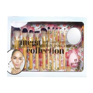 Her Own Beauty- Mega Collection 10pc Makeup Brush, Sponge & Mirror