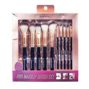 Beauty Now & Next- 10pc Pro Makeup Brush Set- Black