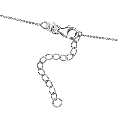 Premium Grandidierite and White Zircon Drop Necklace 18-20 Inches in Platinum Over Sterling Silver 4.50 ctw